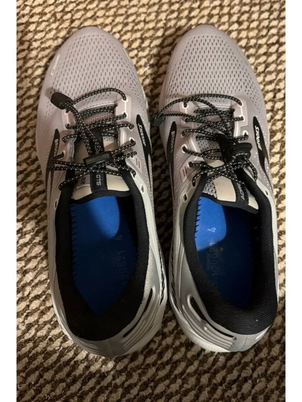 Brooks Mens Adrenaline GTS 22 Gray Running Shoes Sneakers Sz 12